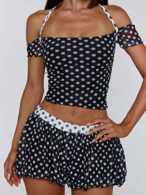 MARLOWE SHORTS BLACK POLKA DOT